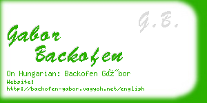 gabor backofen business card